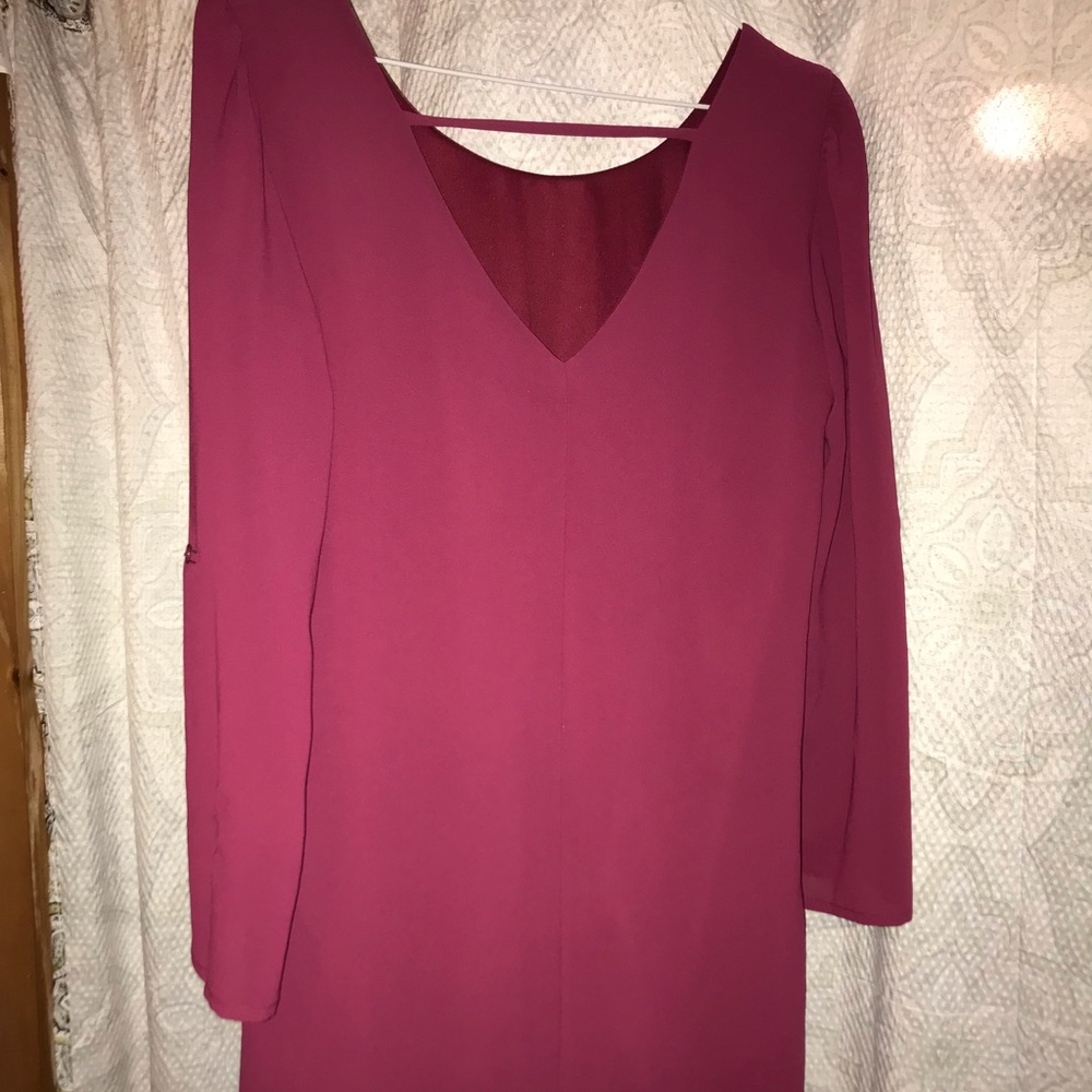 Maroon midi shift dress